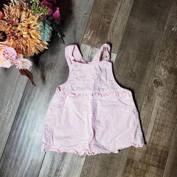 The Children's Place Baby Place Pink Overall Dress Skirtall Size 3-6M - Picture 2 of 12